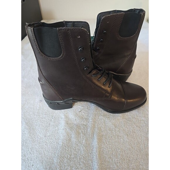 Ariat Boot Womens Size 5.5 B Scout Paddock Lace-up Black Leather Riding 10016413 - Picture 10 of 14